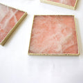 Rose Quartz Agate - Set of 4 Large Square Coasters | Personalised Momentos